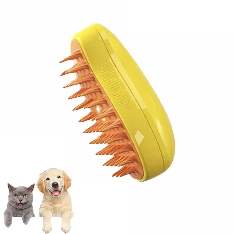 3-in-1 Electric Steamy Pet Brush – Steam, Massage & Deshedding Comb
