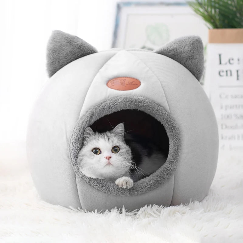 Winter Cozy Pet Cave – Deep Sleep Bed for Cats & Small Dogs