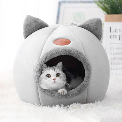 Winter Cozy Pet Cave – Deep Sleep Bed for Cats & Small Dogs