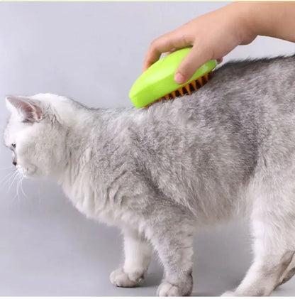 3-in-1 Electric Steamy Pet Brush – Steam, Massage & Deshedding Comb