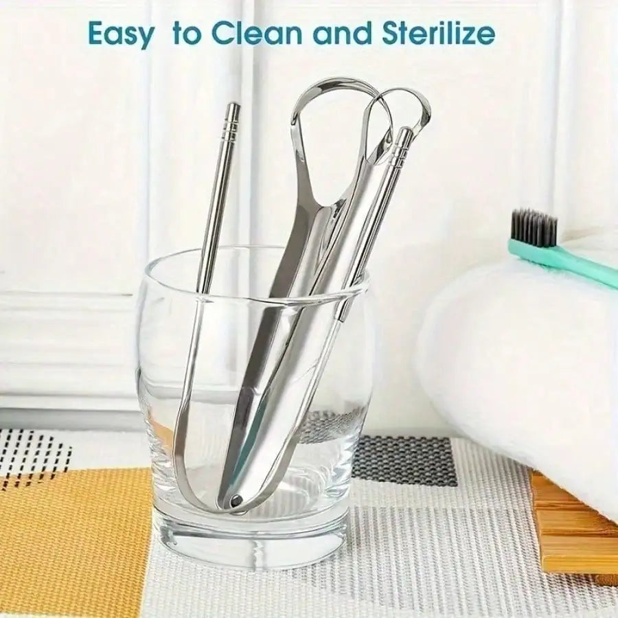 Non-Slip Stainless Steel Tongue Scraper for Fresh Breath