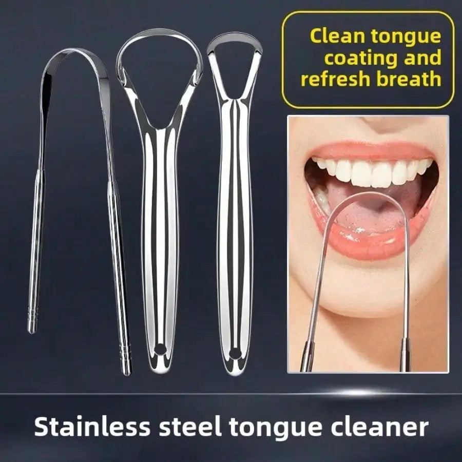 Non-Slip Stainless Steel Tongue Scraper for Fresh Breath