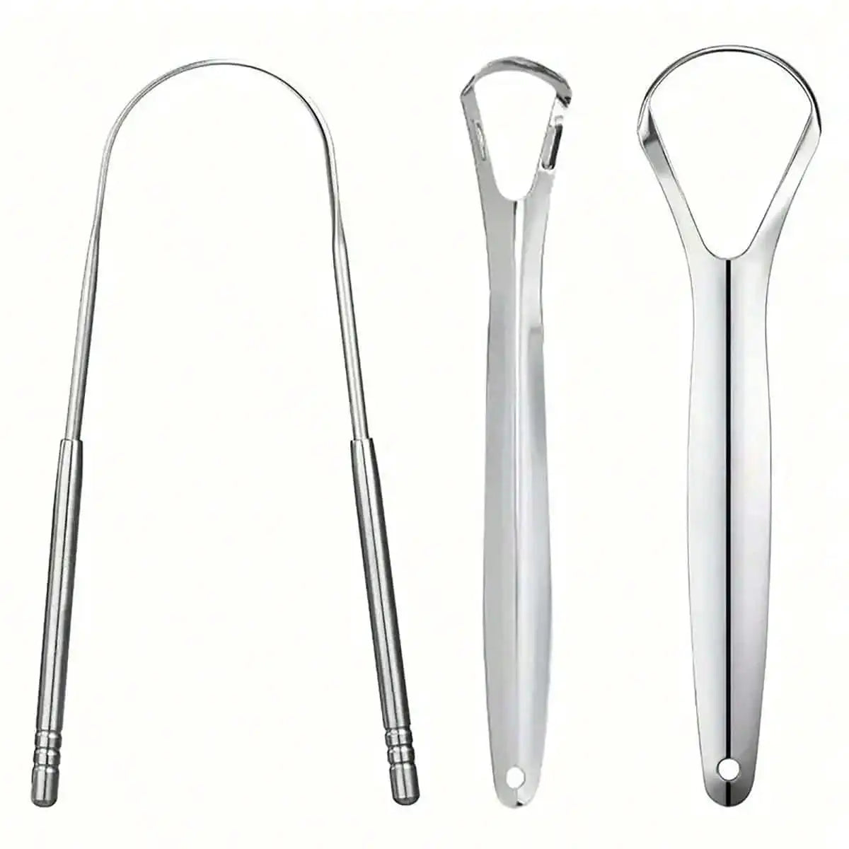 Non-Slip Stainless Steel Tongue Scraper for Fresh Breath