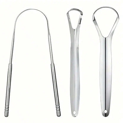 Non-Slip Stainless Steel Tongue Scraper for Fresh Breath