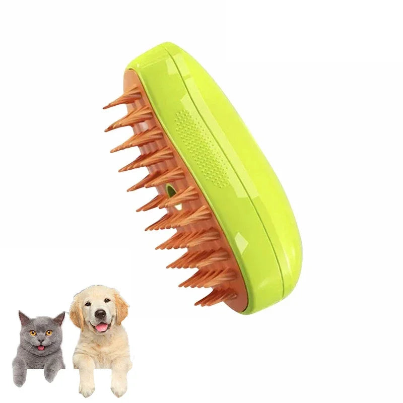 3-in-1 Electric Steamy Pet Brush – Steam, Massage & Deshedding Comb