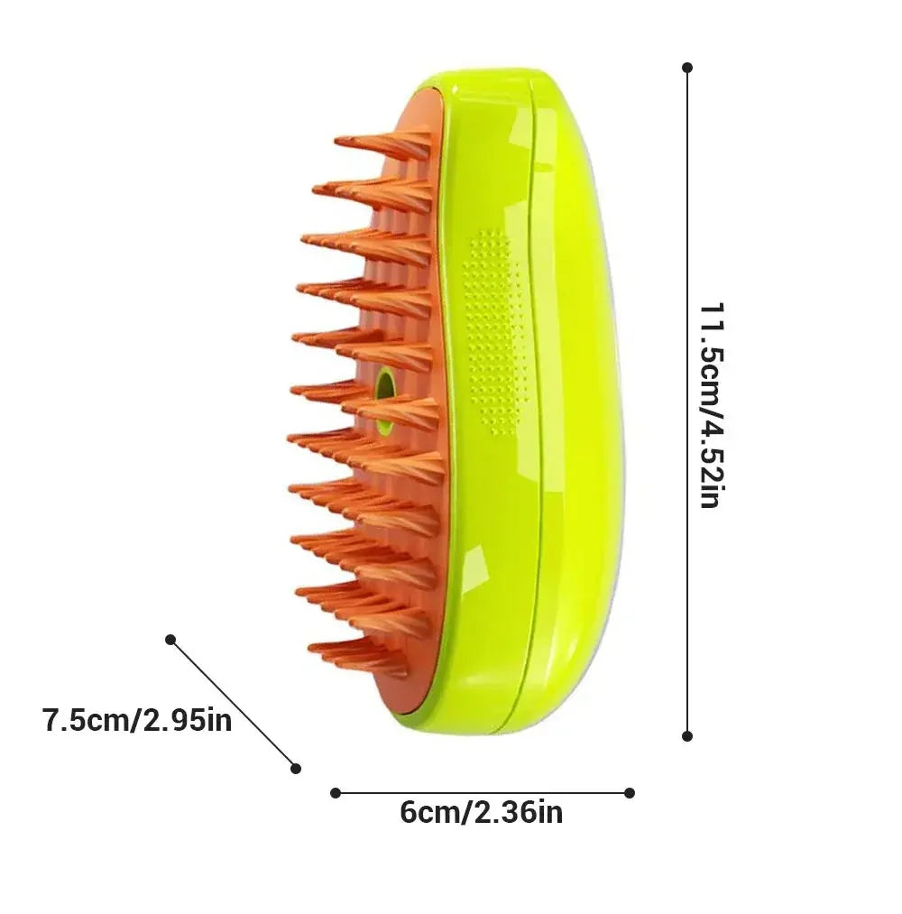 3-in-1 Electric Steamy Pet Brush – Steam, Massage & Deshedding Comb