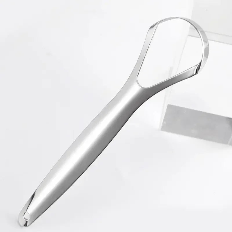 Non-Slip Stainless Steel Tongue Scraper for Fresh Breath