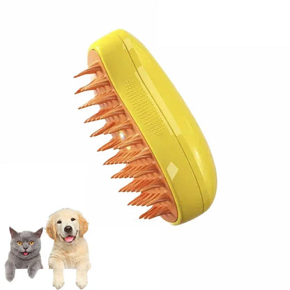 3-in-1 Electric Steamy Pet Brush – Steam, Massage & Deshedding Comb