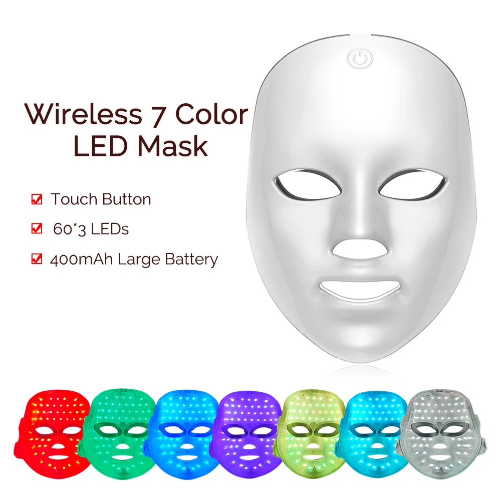 LED Beauty Mask with 7 Colors for Tightening & Glow