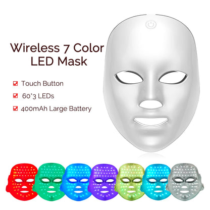 LED Beauty Mask with 7 Colors for Tightening & Glow