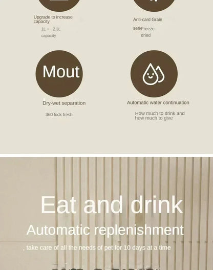 Automatic Pet Feeder & Water Dispenser – Large Capacity Feeding Station