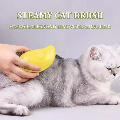 3-in-1 Electric Steamy Pet Brush – Steam, Massage & Deshedding Comb