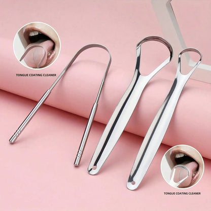 Non-Slip Stainless Steel Tongue Scraper for Fresh Breath