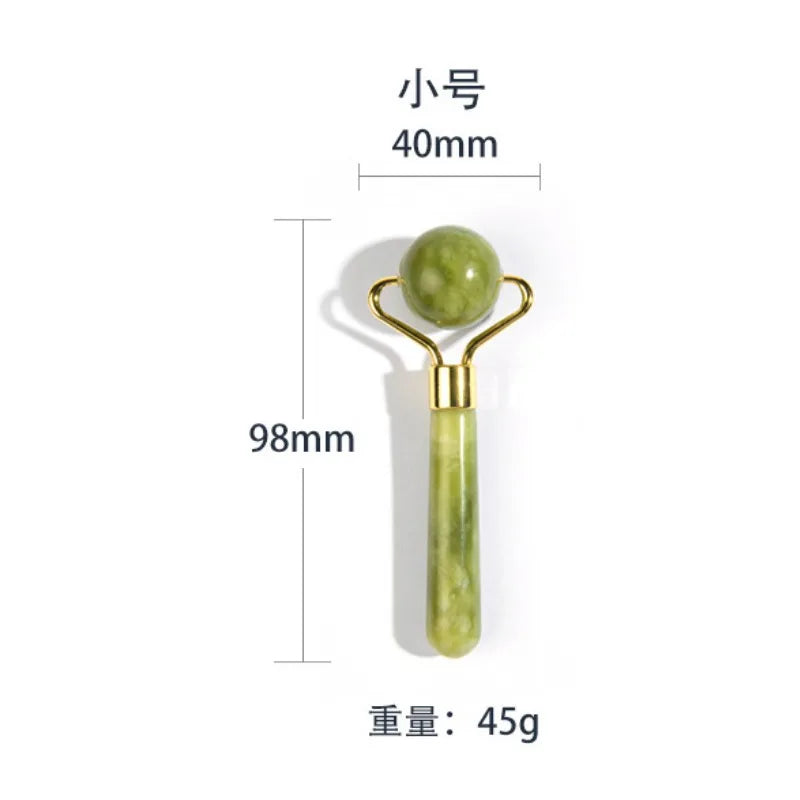Natural Jade Roller Massager for Face Body Back Foot Massage Roller Facial Liftting Anti-wrinkle Double-end Gua Sha Jade Stone