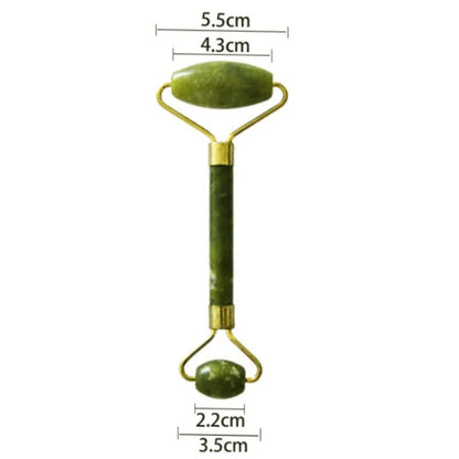 Natural Jade Roller Massager for Face Body Back Foot Massage Roller Facial Liftting Anti-wrinkle Double-end Gua Sha Jade Stone