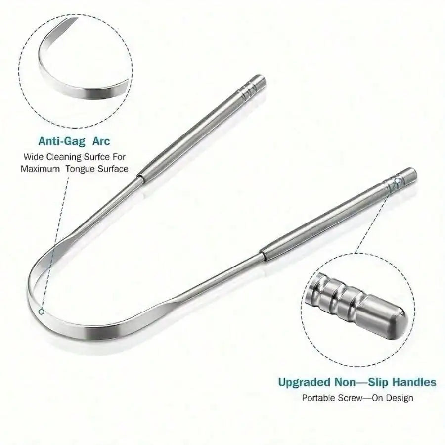 Non-Slip Stainless Steel Tongue Scraper for Fresh Breath